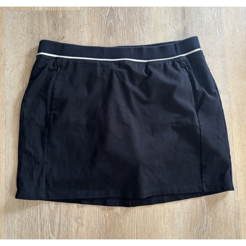 Talbots Athletic Skort Women's Plus 2XL Petite Black Pocket Tennis Skirt Sport